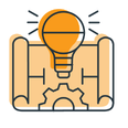 Lightbulb and blueprint illustration