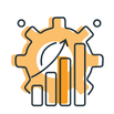 Gear and growth chart illustration